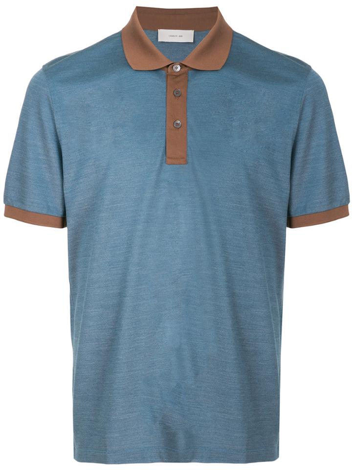 Cerruti 1881 Contrast Detail Polo Shirt - Blue