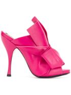 No21 Abstract Bow Stiletto Mules - Pink & Purple