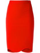 Givenchy Scalloped Hem Skirt, Women's, Size: 38, Red, Polyamide/spandex/elastane/viscose