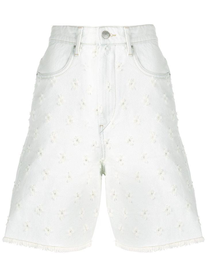 Isabel Marant Étoile Liny Distressed Shorts - Blue