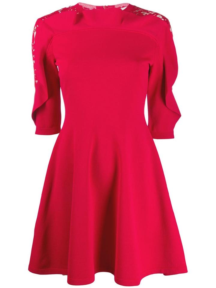 Valentino Lace Insert Flared Dress