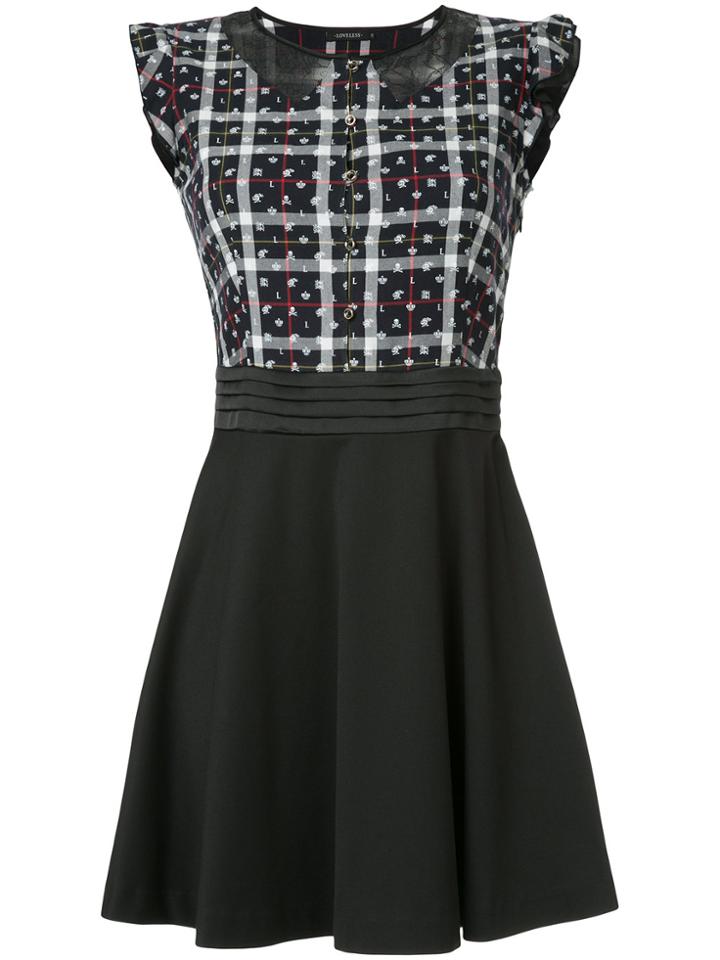 Loveless Fit And Flare Contrast Dress - Black