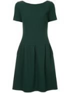 Oscar De La Renta Short-sleeved Pleated Dress - Green