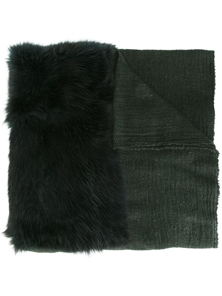 Cutuli Cult Fur Panel Micromodal Blend Scarf, Women's, Green, Modal/wool/possum Fur