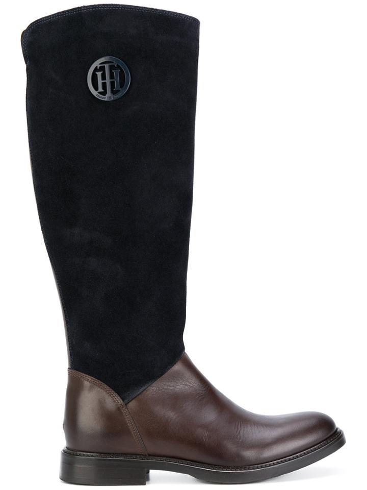 Tommy Hilfiger Panelled Knee Boots - Blue