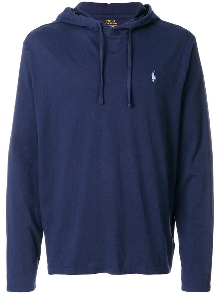 Polo Ralph Lauren Drawstring Logo Hoodie - Blue