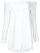 Derek Lam 10 Crosby Off-shoulder Shirt, Women's, Size: 8, White, Cotton