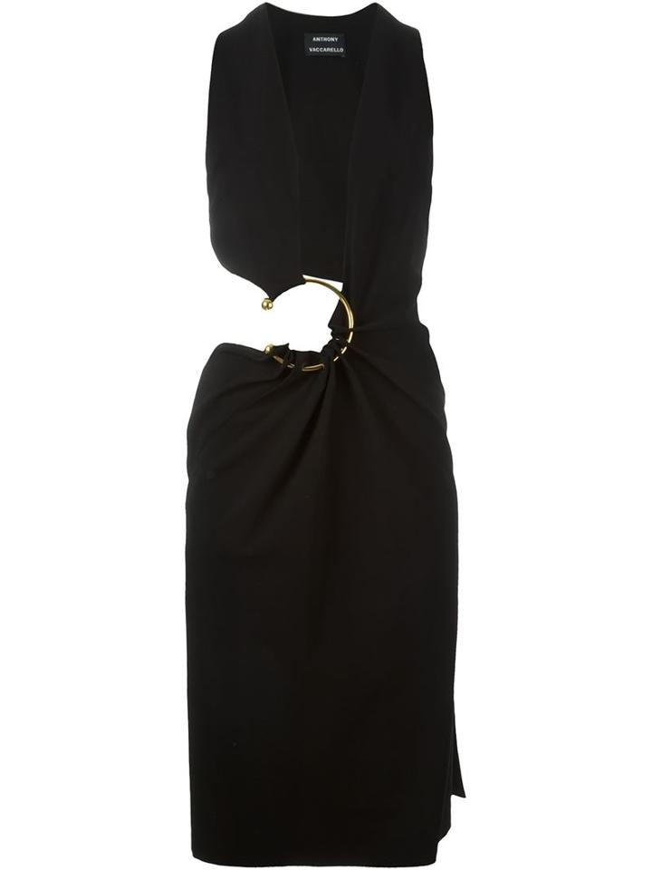 Anthony Vaccarello Deep Plunge Hoop Dress