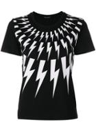 Neil Barrett - Lightning Bolt T-shirt - Women - Cotton - S, Black, Cotton