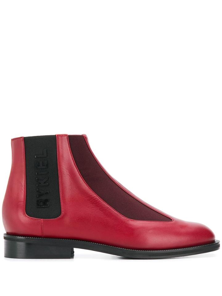 Sonia Rykiel Logo Chelsea Boots - Red