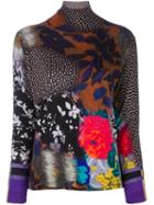 Etro Mix Print Roll Neck Jumper, Women's, Size: 42, Silk/cashmere