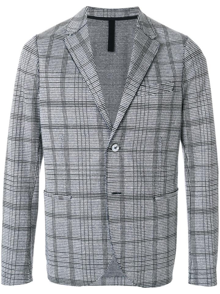 Harris Wharf London Checked Design Jacket - Grey
