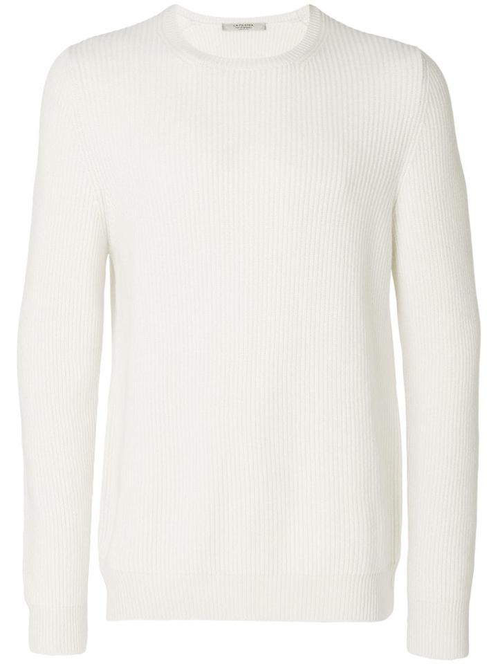 La Fileria For D'aniello Ribbed Crew Neck Jumper - White