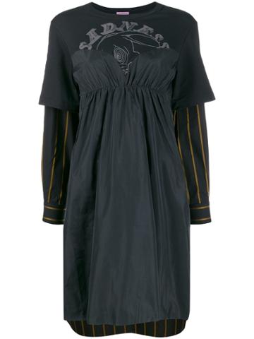 Sueundercover Patchwork Midi Dress - Black
