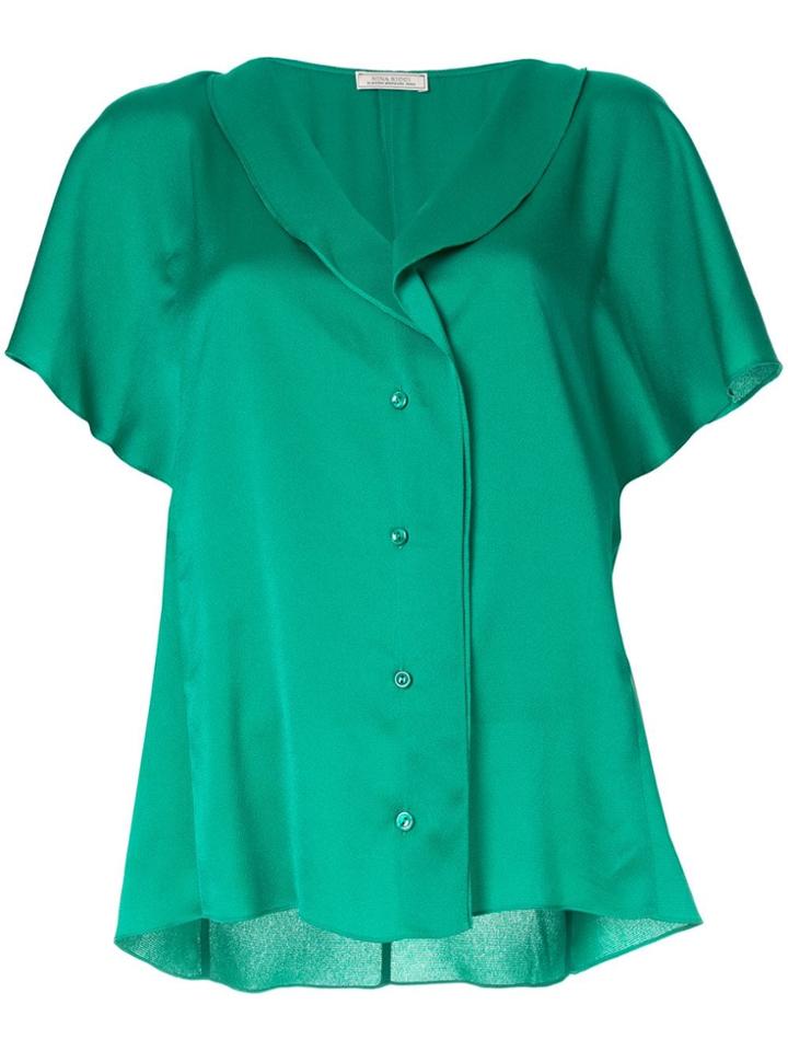 Nina Ricci Ruffled Sleeve Bouse - Green