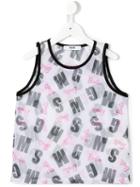 Msgm Kids Barbie Logo Print Tank Top, Girl's, Size: 8 Yrs, Black