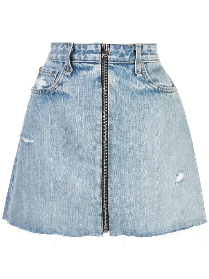 Rag & Bone /jean Distressed Denim Skirt - Blue