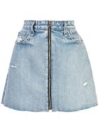 Rag & Bone /jean Distressed Denim Skirt - Blue
