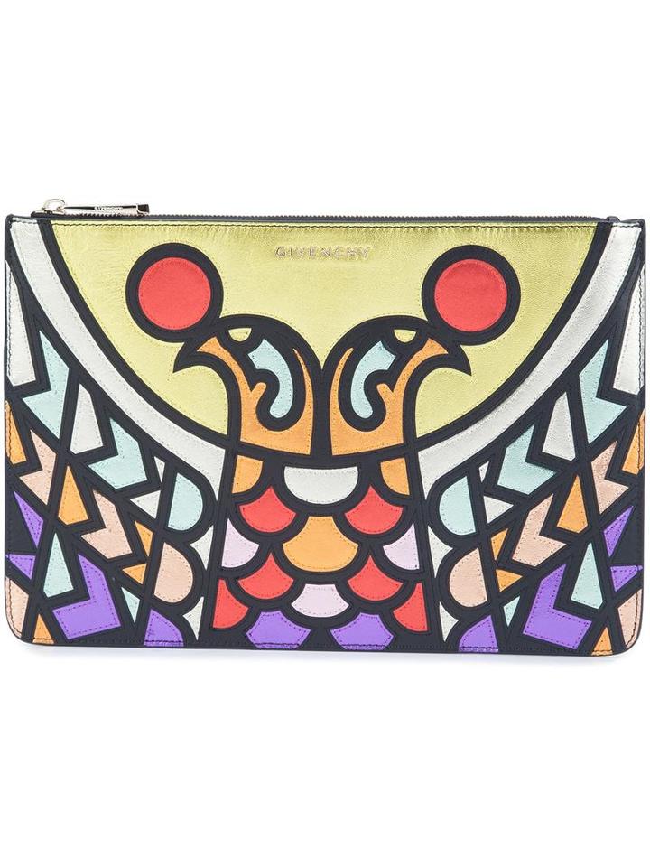 Givenchy Bird Head Patchwork Clutch, Women's, Grey