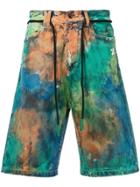 Off-white Paint-effect Shorts - Blue