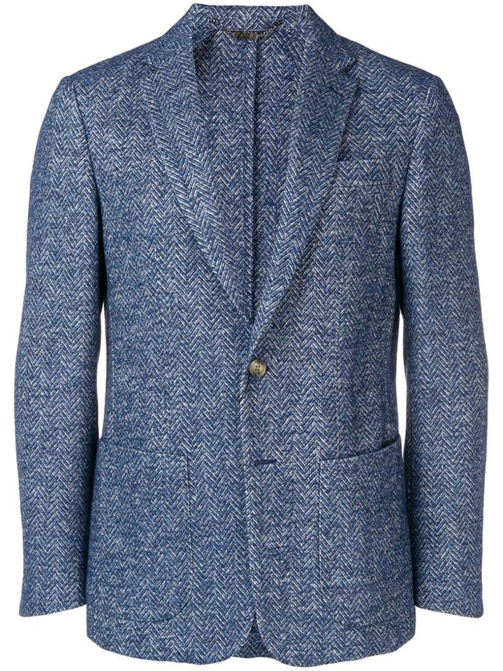 Corneliani Herringbone Blazer - Blue