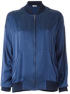 P.a.r.o.s.h. Plain Bomber Jacket, Women's, Size: Medium, Blue, Silk/spandex/elastane