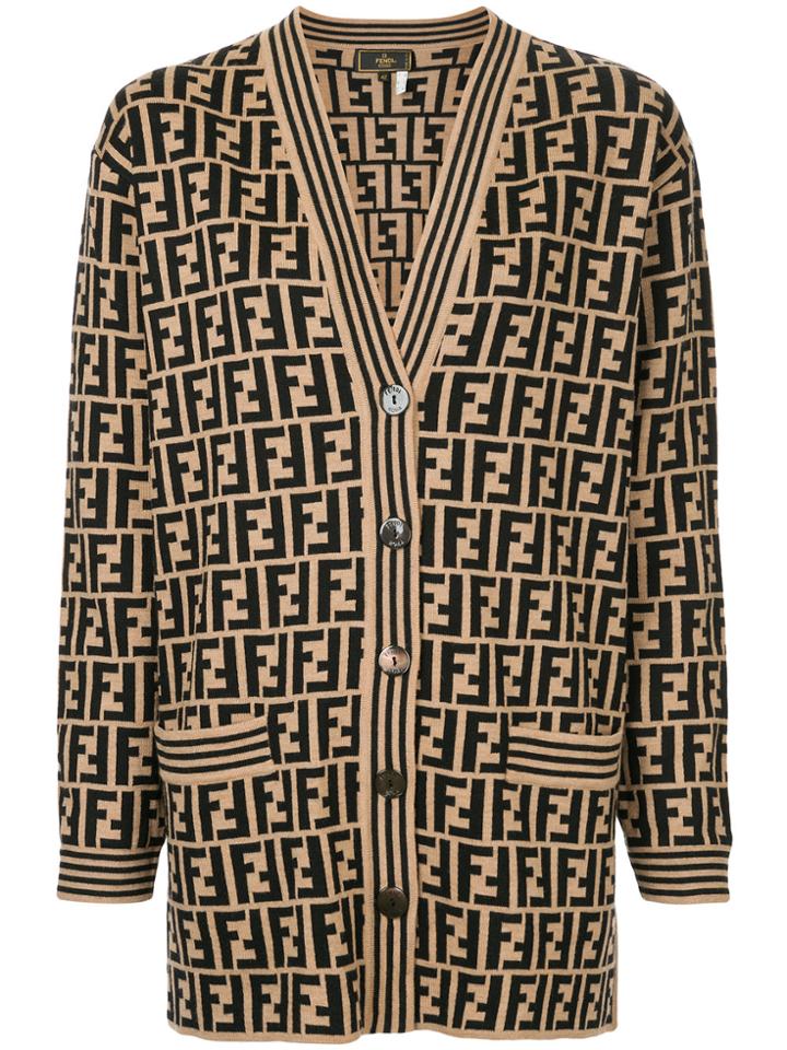 Fendi Vintage Zucca Pattern Cardigan - Brown