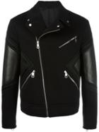 Neil Barrett Biker Jacket, Men's, Size: Small, Black, Viscose/leather/polyester