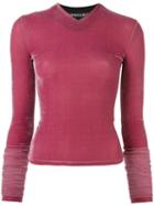 Y / Project 'extreme' Velvet Top, Women's, Size: 34, Pink/purple, Polyester/spandex/elastane