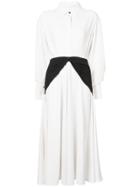 Victoria Beckham Twist Yolk Midi Dress - White