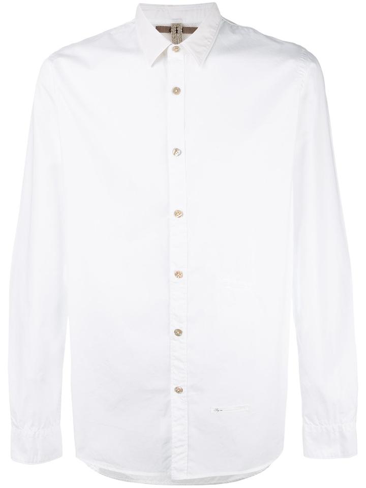 Dnl Welt Pocket Shirt, Men's, Size: 39, White, Cotton