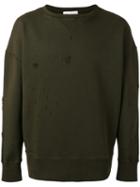 Faith Connexion Perforated Detail Sweatshirt, Adult Unisex, Size: Large, Green, Cotton