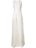 Christian Siriano Devoré Gown Dress, Women's, Size: 6, White, Viscose