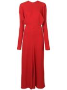 Victoria Beckham Ruffle Collar Dress - Red