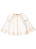 Alex Perry Darby Crop Cape - Nude & Neutrals