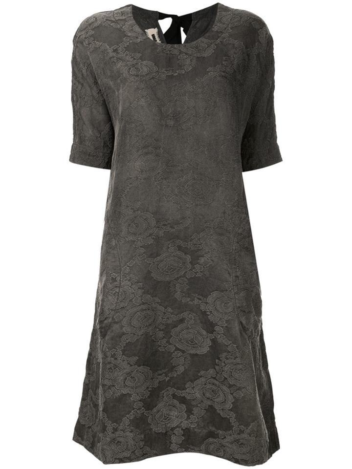 Uma Wang Floral Pattern Midi Dress - Grey
