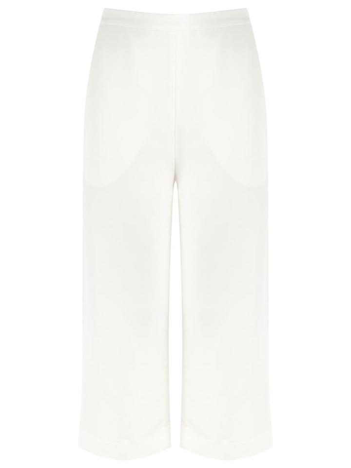 Andrea Marques High-waisted Trousers, Women's, Size: 36, White, Viscose/linen/flax/polyester