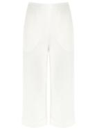 Andrea Marques High-waisted Trousers, Women's, Size: 36, White, Viscose/linen/flax/polyester