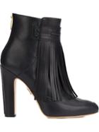 Maiyet Blake Fringe Heeled Booties, Women's, Size: 39, Blue, Calf Leather/leather