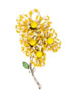 Christian Lacroix Vintage Flower Motif Brooch, Women's, Yellow/orange