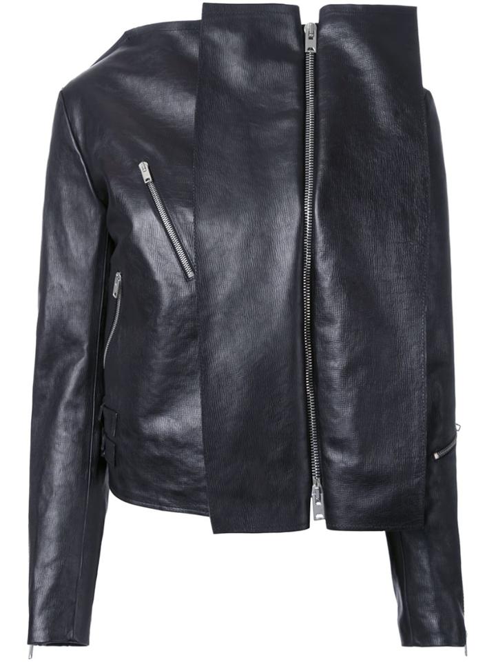 Yang Li Panelled Biker Jacket - Black