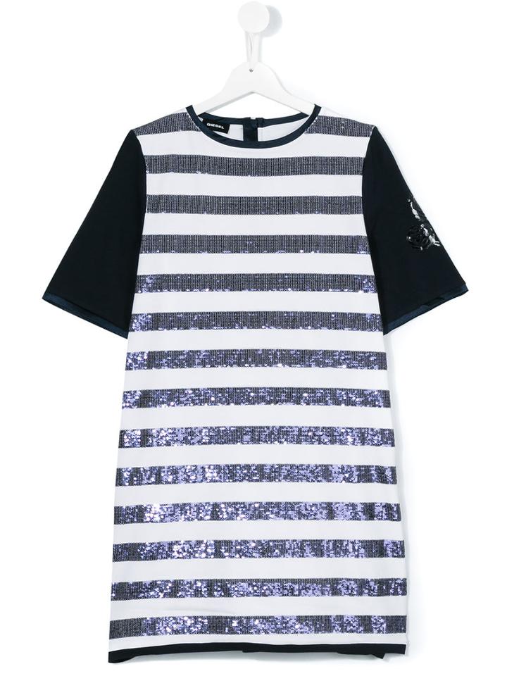 Diesel Kids - Teen Dessa Dress - Kids - Cotton/polyester/spandex/elastane - 14 Yrs, Blue