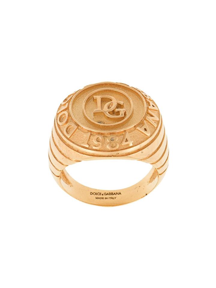 Dolce & Gabbana Logo Engraved Ring - Gold