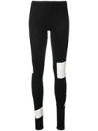 Yohji Yamamoto Contrast Panel Leggings - Black