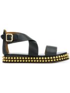 Chloé Brass Studded Sole Sandals - Black