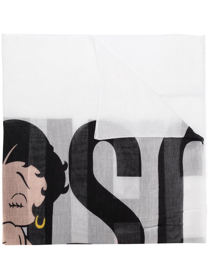 Moschino Betty Boop Logo Print Scarf - Multicolour