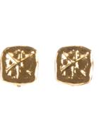 Christian Lacroix Vintage Hammered Earrings, Women's, Metallic