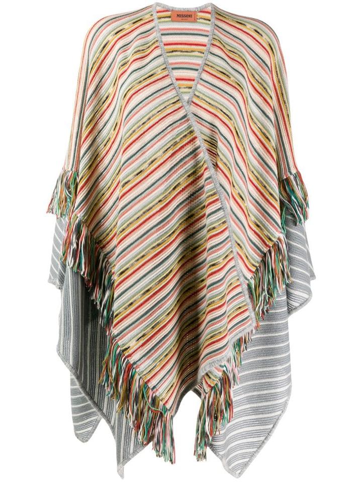 Missoni Fringed Poncho - Grey