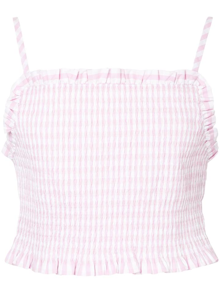 Shushu/tong Stripe Ruched Tank Top - Pink & Purple
