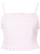 Shushu/tong Stripe Ruched Tank Top - Pink & Purple